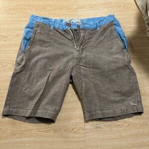 Lost Men's Brown and Blue Casual Shorts